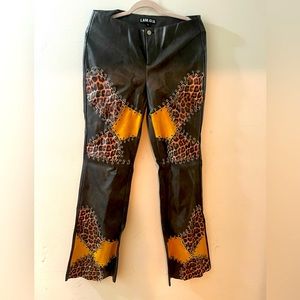 IAMGIA. Leather pants- leopard print pattern. Women’s size large